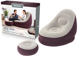 Dmuchany Fotel Z Podnóżkiem 122 x 94 x 81 cm Bestway 75053 Bordowy Bestway