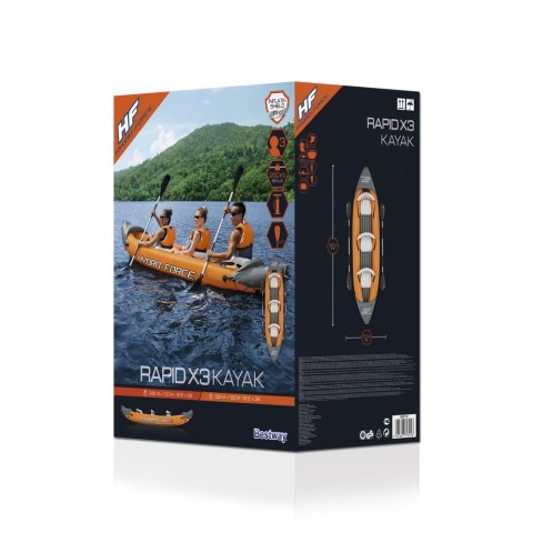 Kajak Dmuchany Trzyosobowy 381 x 100 cm Bestway 65132 Bestway Kajak Dmuchany Trzyosobowy 381 x 100 cm Bestway 65132 Bestway