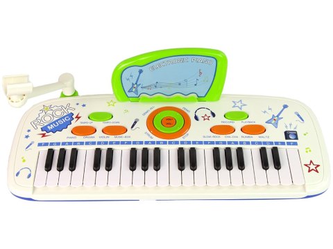 Elektryczne Pianino Keyboard Dla Dzieci Niebieski Nuty USB MP3 LEAN Toys Elektryczne Pianino Keyboard Dla Dzieci Niebieski Nuty USB MP3 LEAN Toys