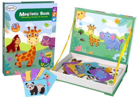 Magnetyczna Układanka Książka Zwierzęta Puzzle Krokodyl Małpka LEAN Toys Magnetyczna Układanka Książka Zwierzęta Puzzle Krokodyl Małpka LEAN Toys