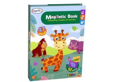 Magnetyczna Układanka Książka Zwierzęta Puzzle Krokodyl Małpka LEAN Toys Magnetyczna Układanka Książka Zwierzęta Puzzle Krokodyl Małpka LEAN Toys