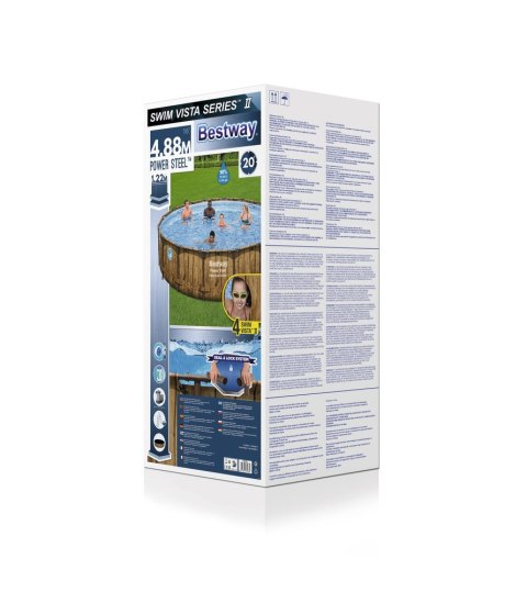 Basen ogrodowy stelażowy 488 x 122 cm Bestway 56725 Bestway Basen ogrodowy stelażowy 488 x 122 cm Bestway 56725 Bestway