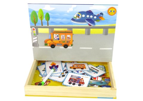 Magnetyczna Układanka Książka Transport Puzzle Karty LEAN Toys Magnetyczna Układanka Książka Transport Puzzle Karty LEAN Toys
