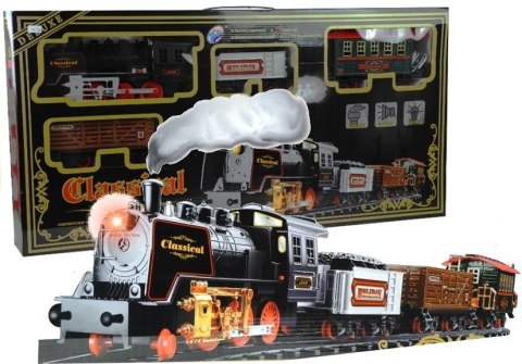 Duża Kolejka Elektryczna Wagony Świeci Gra 650 cm LEAN Toys Duża Kolejka Elektryczna Wagony Świeci Gra 650 cm LEAN Toys