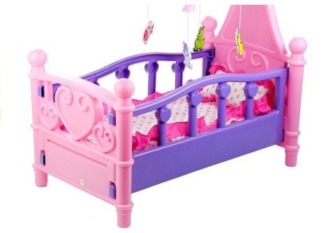Duże Łóżeczko Dla Lalki z Karuzelką i Pościelą LEAN Toys Duże Łóżeczko Dla Lalki z Karuzelką i Pościelą LEAN Toys