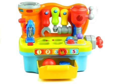 Warsztat Narzędzia Na Baterie Sorter Kolorowy Kształty Dźwięki LEAN Toys Warsztat Narzędzia Na Baterie Sorter Kolorowy Kształty Dźwięki LEAN Toys
