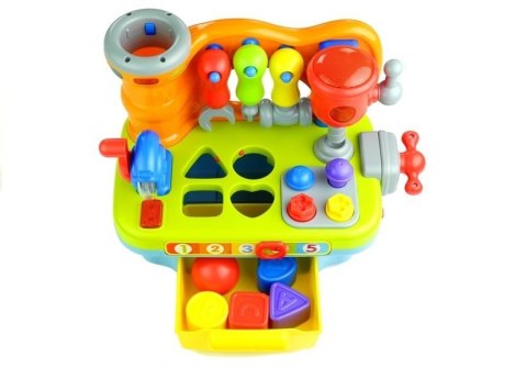 Warsztat Narzędzia Na Baterie Sorter Kolorowy Kształty Dźwięki LEAN Toys Warsztat Narzędzia Na Baterie Sorter Kolorowy Kształty Dźwięki LEAN Toys