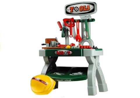 Warsztat Stolik z Narzędziami dla Majsterkowicza Kask Piła Imadło LEAN Toys Warsztat Stolik z Narzędziami dla Majsterkowicza Kask Piła Imadło LEAN Toys