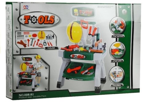 Warsztat Stolik z Narzędziami dla Majsterkowicza Kask Piła Imadło LEAN Toys Warsztat Stolik z Narzędziami dla Majsterkowicza Kask Piła Imadło LEAN Toys