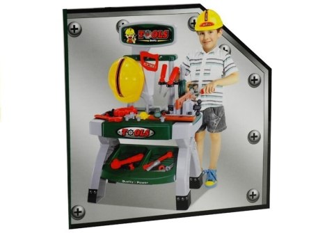 Warsztat Stolik z Narzędziami dla Majsterkowicza Kask Piła Imadło LEAN Toys Warsztat Stolik z Narzędziami dla Majsterkowicza Kask Piła Imadło LEAN Toys