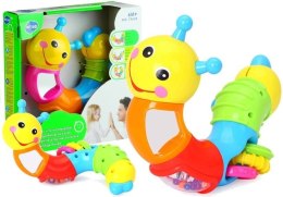 Wielofunkcyjna Grzechotka Gąsienica 360 Kolorowa LEAN Toys