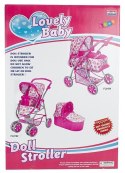 Wózek dla Lalek Głęboki Spacerowy 2w1 Różowy LEAN Toys