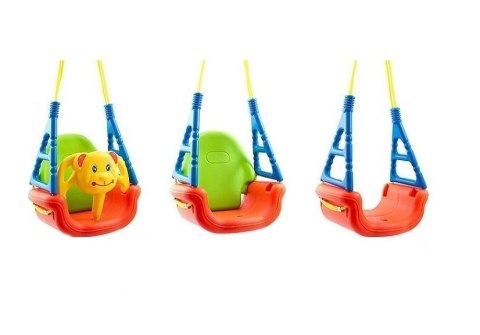 Wygodna Huśtawka Miś 3w1 Regulowana Kubełkowa 6m + LEAN Toys Wygodna Huśtawka Miś 3w1 Regulowana Kubełkowa 6m + LEAN Toys
