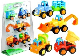 Zestaw 4 Pojazdów na Blistrze Koparka Wywrotka LEAN Toys