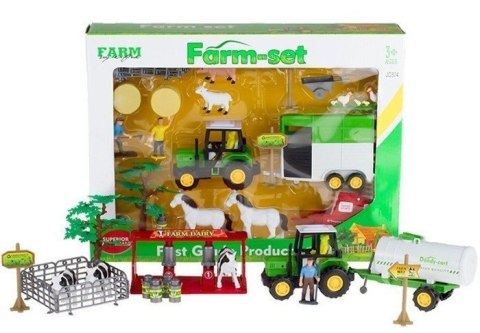 Zestaw Farma Traktor Zwierzęta Hodowlane 2 Modele LEAN Toys