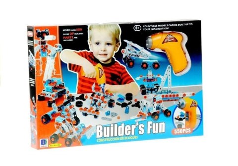 Zestaw Klocki Konstrukcyjne + WKRĘTARKA 550EL LEAN Toys Zestaw Klocki Konstrukcyjne + WKRĘTARKA 550EL LEAN Toys