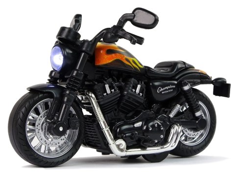 Motocykl Champion Czarny 1:14 Napęd Pull-Back Dźwięk Światła LEAN Toys Motocykl Champion Czarny 1:14 Napęd Pull-Back Dźwięk Światła LEAN Toys