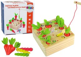 Drewniana Gra Marchewki Dżdżownica Magnes Wędka LEAN Toys
