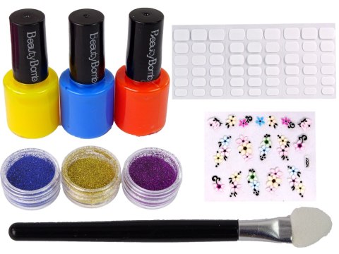 Duży Zestaw Do Malowania Paznokci Lakiery Naklejki Separatory LEAN Toys Duży Zestaw Do Malowania Paznokci Lakiery Naklejki Separatory LEAN Toys