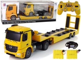 Duża Ciężarówka Laweta R/C Mercedes Arocs Żółta 1:20 Długość 103 cm Double E