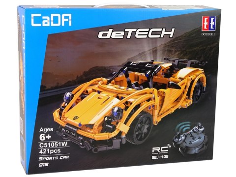Klocki Konstrukcyjne Auto Sportowe Porsche Pomarańczowe 421 Elementów R/C CADA CaDA Klocki Konstrukcyjne Auto Sportowe Porsche Pomarańczowe 421 Elementów R/C CADA CaDA