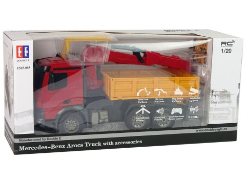Ogromny Mercedes Arocs Dźwig HDS R/C Auto + Pilot R/C USB Zdalnie sterowany Double E Ogromny Mercedes Arocs Dźwig HDS R/C Auto + Pilot R/C USB Zdalnie sterowany Double E