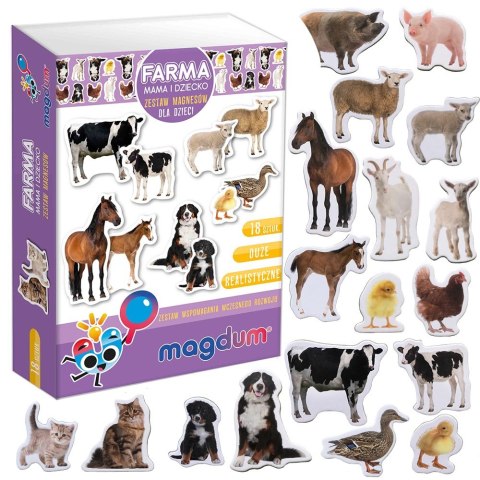 Zestaw Magnesów Farma Mama i Dziecko MV 6032-08 Marka niezdefiniowana