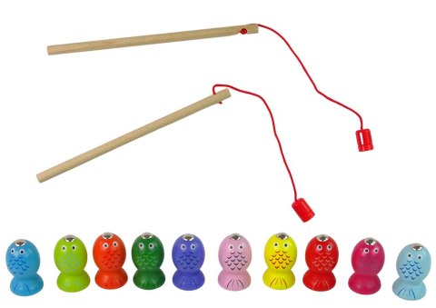 Drewniana Gra Zręcznościowa Łowienie Rybek 2 Wędki Kotek LEAN Toys Drewniana Gra Zręcznościowa Łowienie Rybek 2 Wędki Kotek LEAN Toys