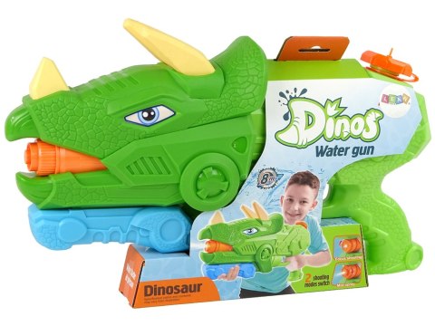 Pistolet Na Wodę Dinosaur Triceratops 1330 ml Zielony Zasięg 8 m LEAN Toys Pistolet Na Wodę Dinosaur Triceratops 1330 ml Zielony Zasięg 8 m LEAN Toys