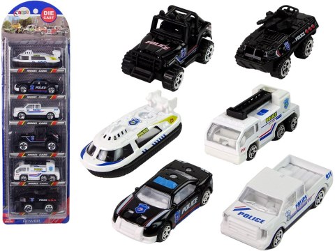 Zestaw Pojazdów Auta Policja Resoraki 1:64 LEAN Toys Zestaw Pojazdów Auta Policja Resoraki 1:64 LEAN Toys