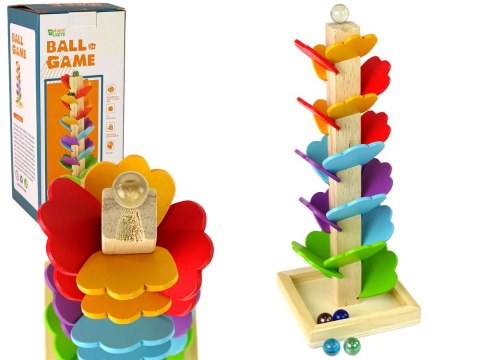 Drewniane Drzewko Tor Kulkowy Zjeżdżalnia Piłeczek Liście LEAN Toys Drewniane Drzewko Tor Kulkowy Zjeżdżalnia Piłeczek Liście LEAN Toys