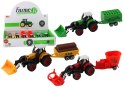 Traktor Z Przyczepą Koparka Spychacz Maszyna Żółty Zielony Czerwony LEAN Toys