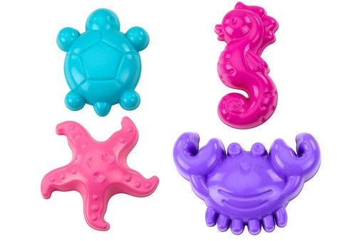 Foremki Morskie Do Piasku 4 Sztuki Krab Żółw Rozgwiazda Konik Różowy HEMAR Foremki Morskie Do Piasku 4 Sztuki Krab Żółw Rozgwiazda Konik Różowy HEMAR
