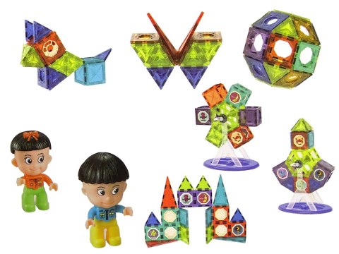 Klocki Magnetyczne Budowle 3D Diabelski Młyn Karuzela 71 Elementów LEAN Toys