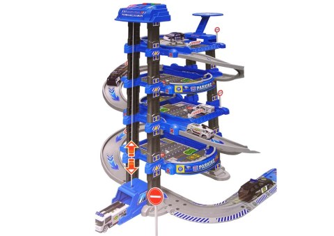 Policyjny Parking Czteropoziomowy 1:64 Pojazdy Dźwięk Światła LEAN Toys Policyjny Parking Czteropoziomowy 1:64 Pojazdy Dźwięk Światła LEAN Toys