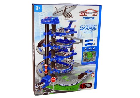 Policyjny Parking Czteropoziomowy 1:64 Pojazdy Dźwięk Światła LEAN Toys Policyjny Parking Czteropoziomowy 1:64 Pojazdy Dźwięk Światła LEAN Toys