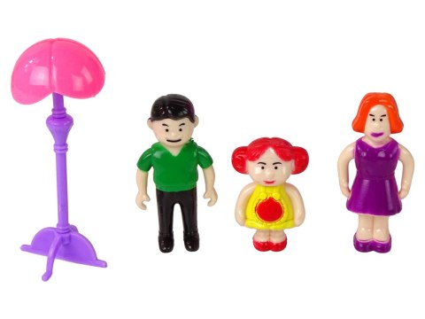 Domek Dla Lalek Mebelki Akcesoria Figurki Różowy LEAN Toys Domek Dla Lalek Mebelki Akcesoria Figurki Różowy LEAN Toys