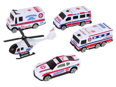Zestaw Autek Resoraki Pojazdy Straż Pożarna Ambulans LEAN Toys Zestaw Autek Resoraki Pojazdy Straż Pożarna Ambulans LEAN Toys