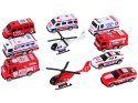 Zestaw Autek Resoraki Pojazdy Straż Pożarna Ambulans LEAN Toys
