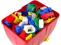 Kuferek Duży z Kolorowymi Klockami K2 280 Elementów Czerwony HEMAR Kuferek Duży z Kolorowymi Klockami K2 280 Elementów Czerwony HEMAR