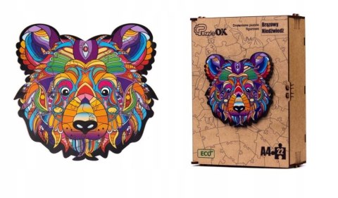 Puzzle Drewniane EKO 22 Brązowy Niedźwiedź A4 PuzA4-01727 Marka niezdefiniowana