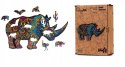 Puzzle Drewniane EKO 72 Rzadki Nosorożec A4 PuzA4-01740 Marka niezdefiniowana