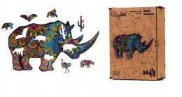 Puzzle Drewniane EKO 72 Rzadki Nosorożec A4 PuzA4-01740 Marka niezdefiniowana