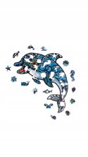 Puzzle Drewniane EKO 84 Delfin Morski A4 PuzA4-00702 Marka niezdefiniowana