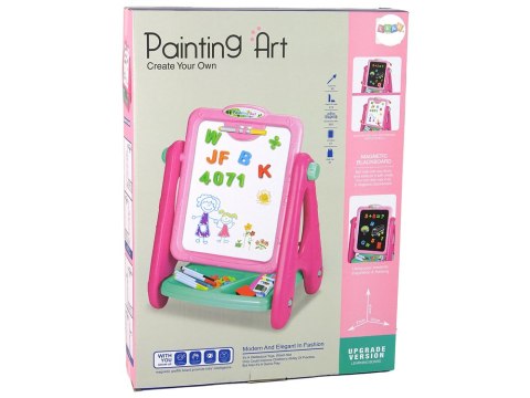 Tablica Edukacyjna 2 w 1 Niebieska Kredy Pisaki LEAN Toys Tablica Edukacyjna 2 w 1 Niebieska Kredy Pisaki LEAN Toys