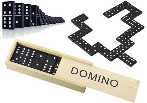 Gra Domino w Drewnianym Pudełku 28 Elementy LEAN TOYS Gra Domino w Drewnianym Pudełku 28 Elementy LEAN TOYS