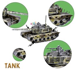 Puzzle 3D Duży Czołg Wojskowy 47PCS Battle Tank LEAN Toys