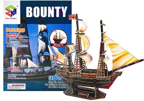 Puzzle 3D Kreatywne Duży Statek Bounty 125pcs LEAN Toys