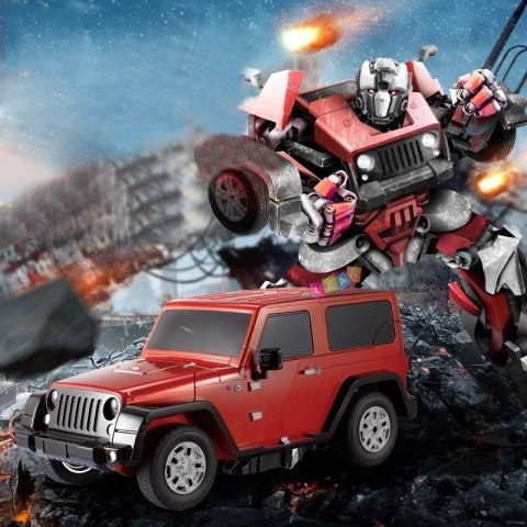 Robot Zdalnie sterowany Transformacja Auto RC Jeep LEAN Toys