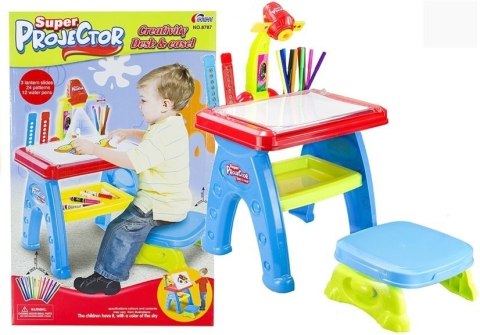 Stolik Biurko Projektor Rzutnikiem Pisaki 87 cm LEAN Toys